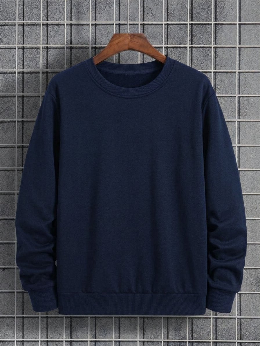 Interlock Full-Sleeve Sweatshirt (Deep Navy Blue)