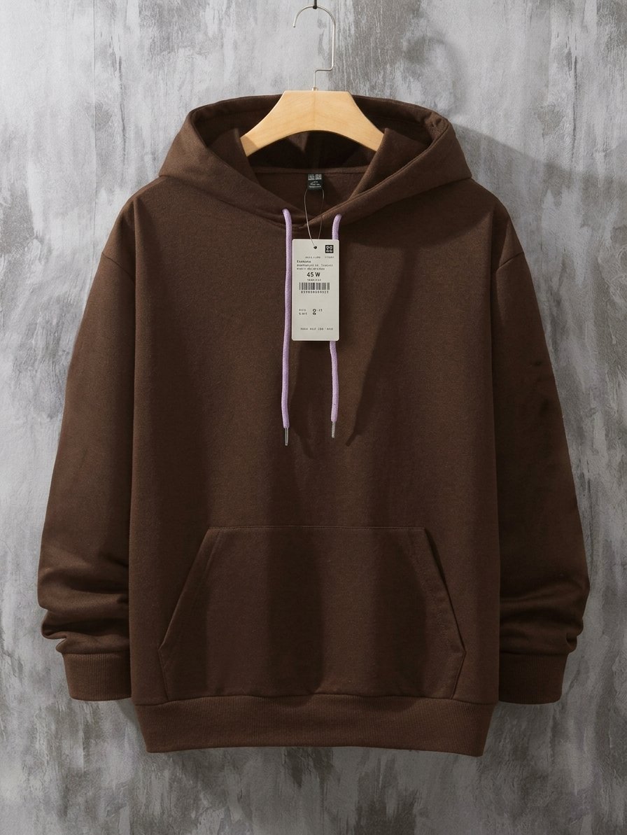 Premium Solid Color Hoodie for Men (Coffee)