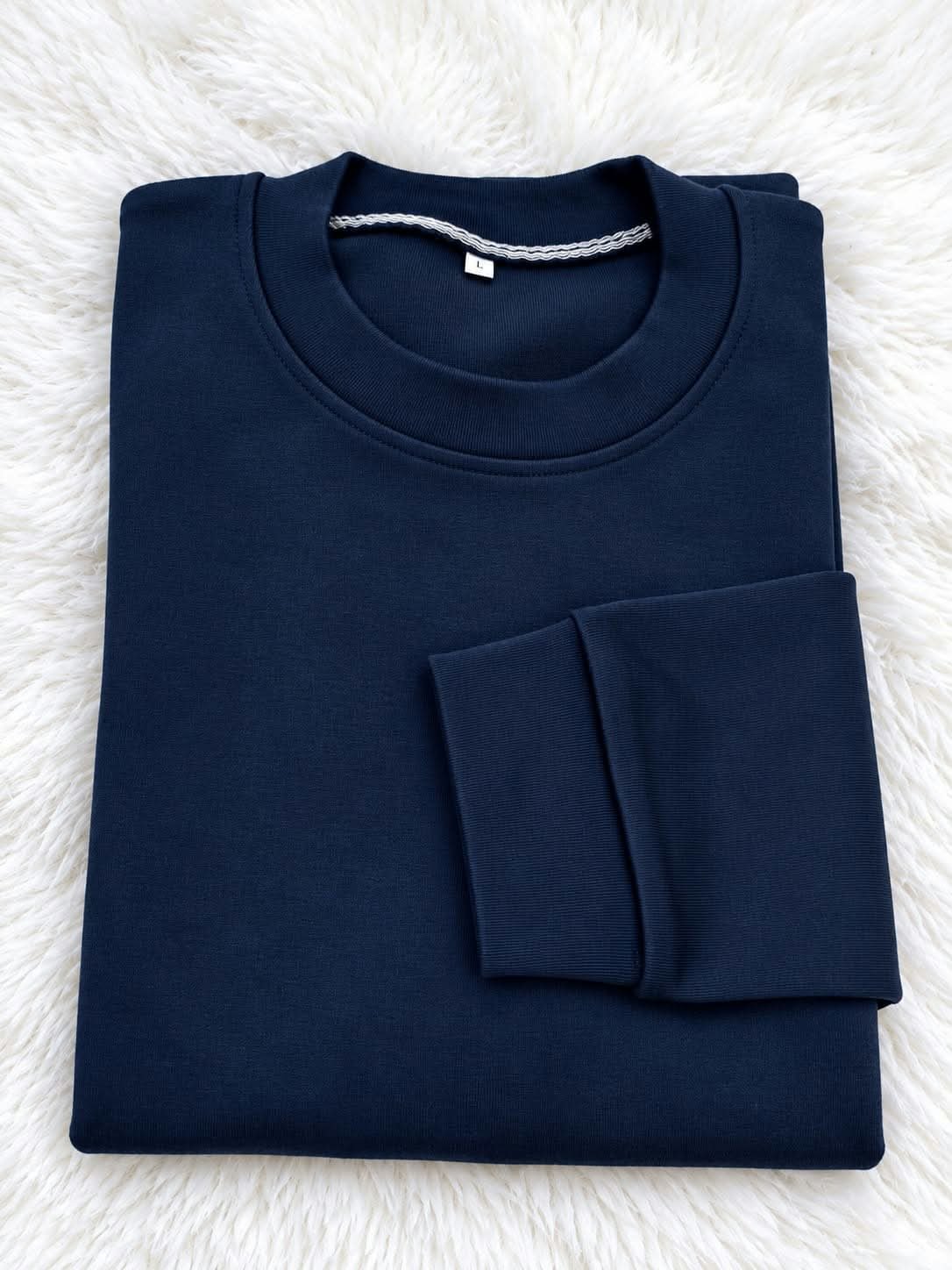Interlock Full-Sleeve Sweatshirt (Deep Navy Blue) - Image 2